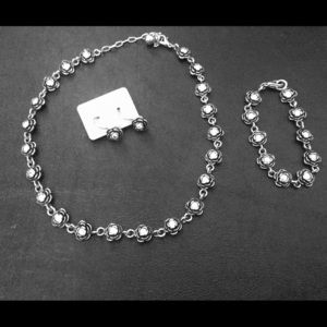 Swarovski crystal/Sterling Silver 3 piece set